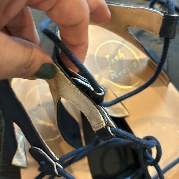 Jack Rogers Women's Blue Tasseled Ankle Wrap Sandals Size 6.5​​​​​ - Picture 5 of 10